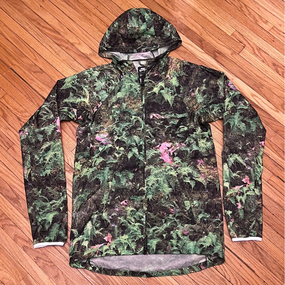Nike SB Forest Print Windbreaker Lightweight Jacket Green Black Med Vtg Supreme